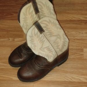 Justin Boots Dark Brown Leather Cowboy Style Workboot